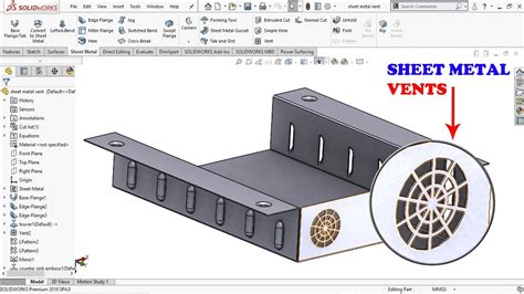 solidworks sheet metal vents tutorial